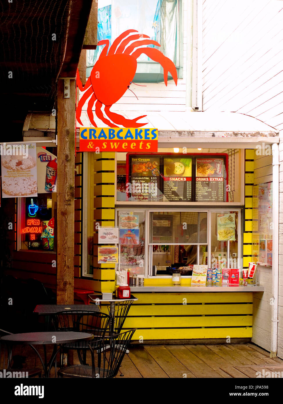 Fast-Food-Stand, Pier 39, San Francisco, Kalifornien, USA Stockfoto