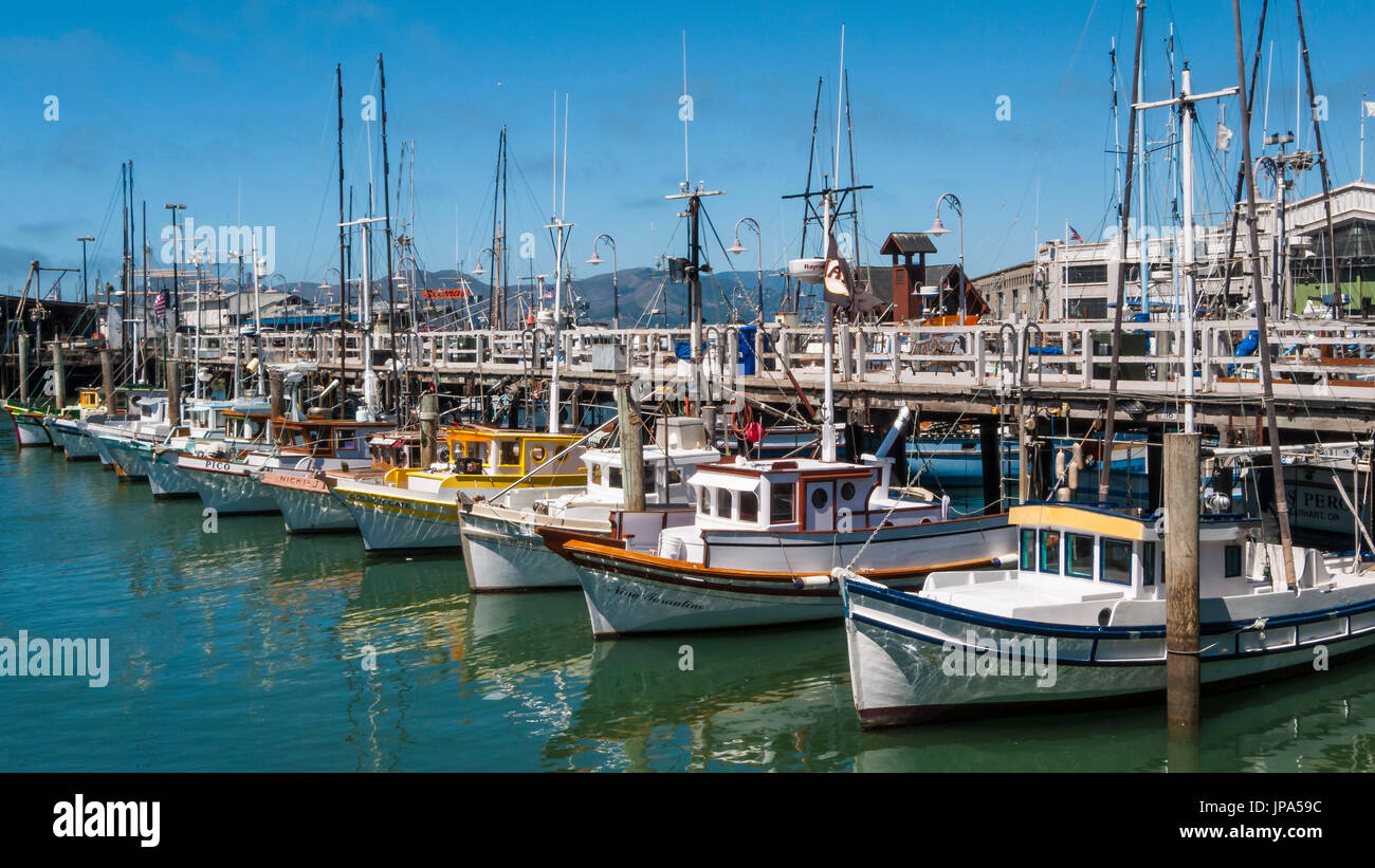 Angeln Boote, Fishermans Wharf, San Francisco, USA Stockfoto