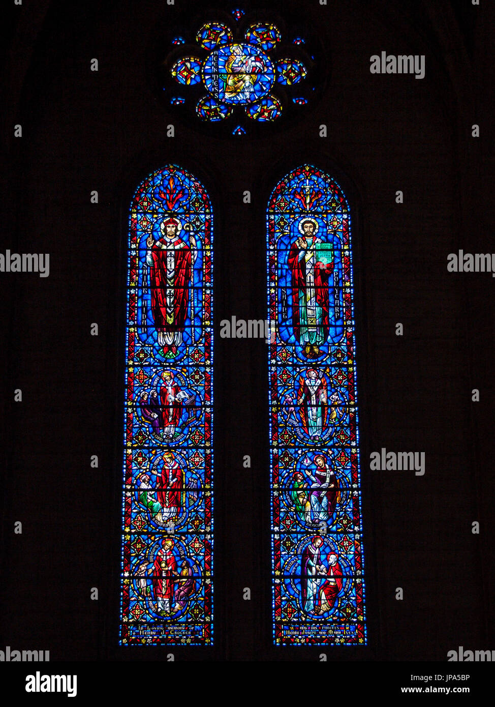 Glasfenster, Grace Cathedral, San Francisco, Stockfoto
