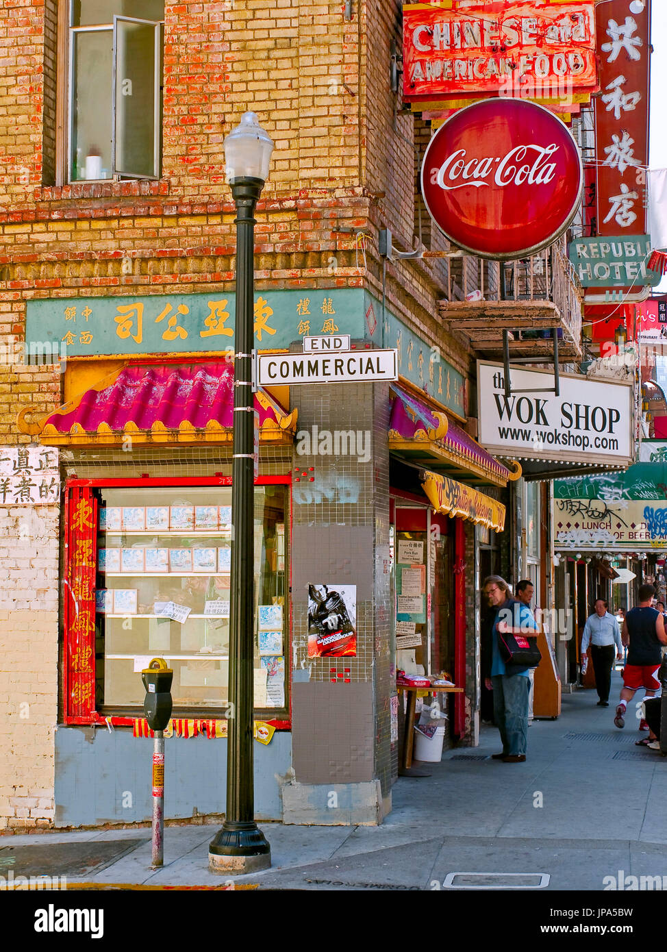 Straßenecke, Chinatown, San Francisco, Kalifornien, USA Stockfoto