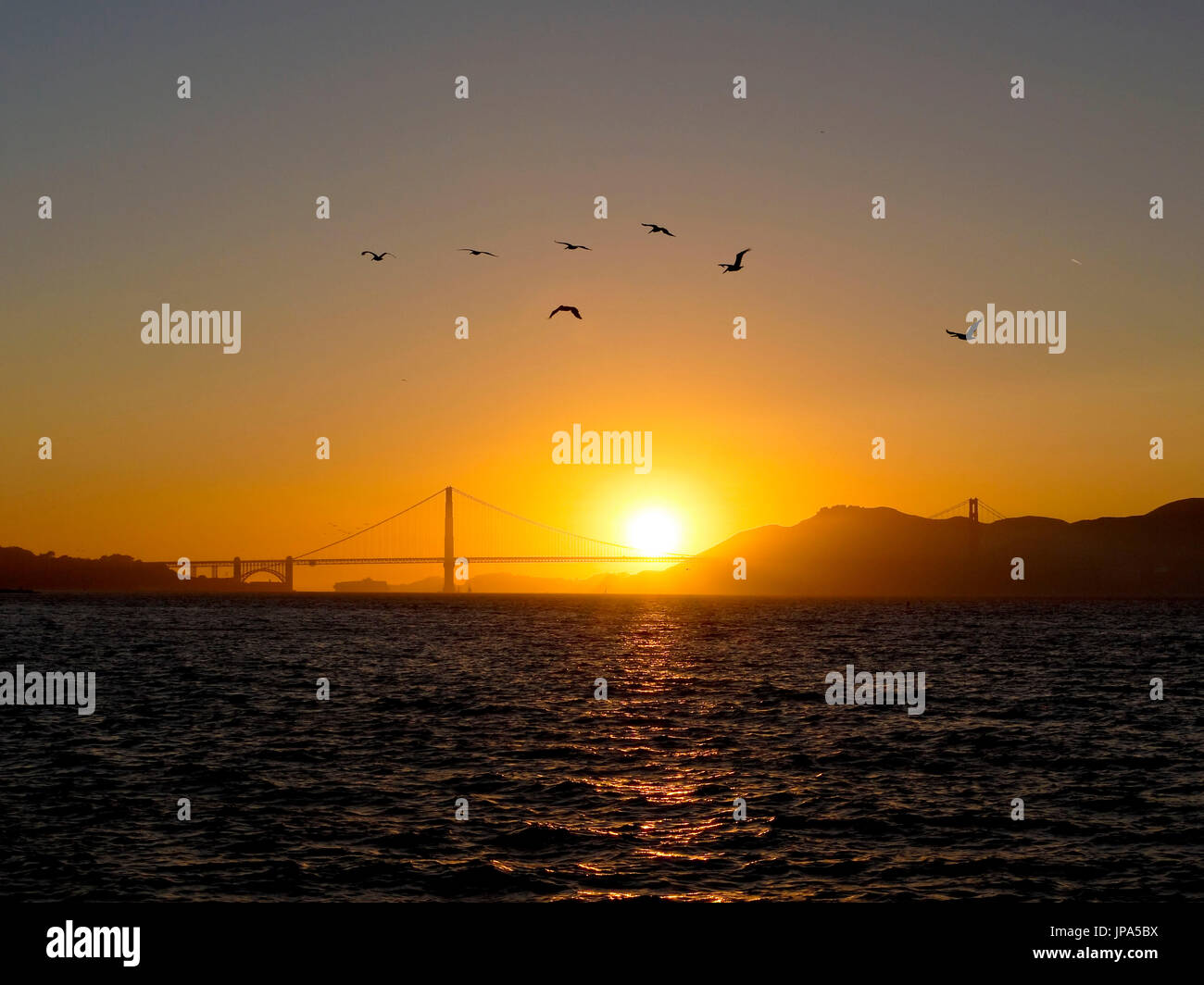 Sonnenuntergang, Golden Gate Bridge, San Francisco, Kalifornien, USA Stockfoto