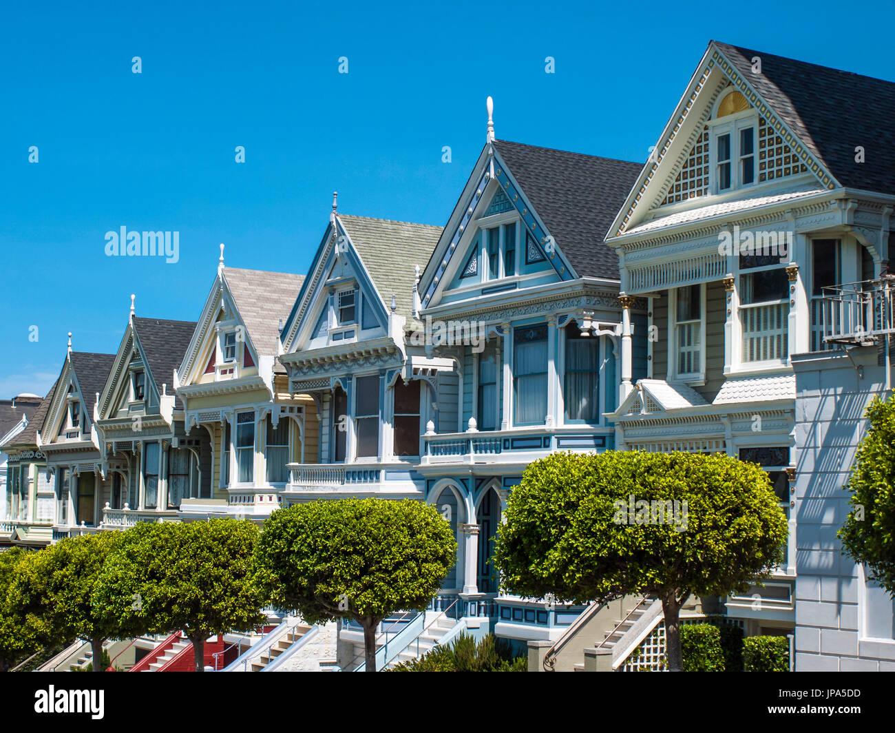 Viktorianischen Häusern des Alamo Square, San Francisco, Stockfoto