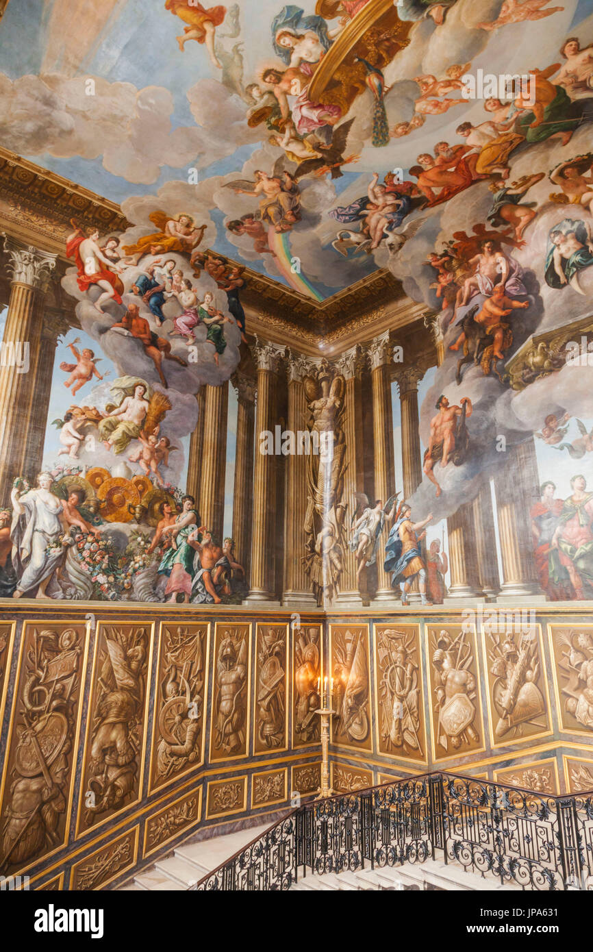 England, Middlesex, London, Kingston-upon-Thames, Hampton Court Palace, William III Appartements des Königs Treppe Stockfoto