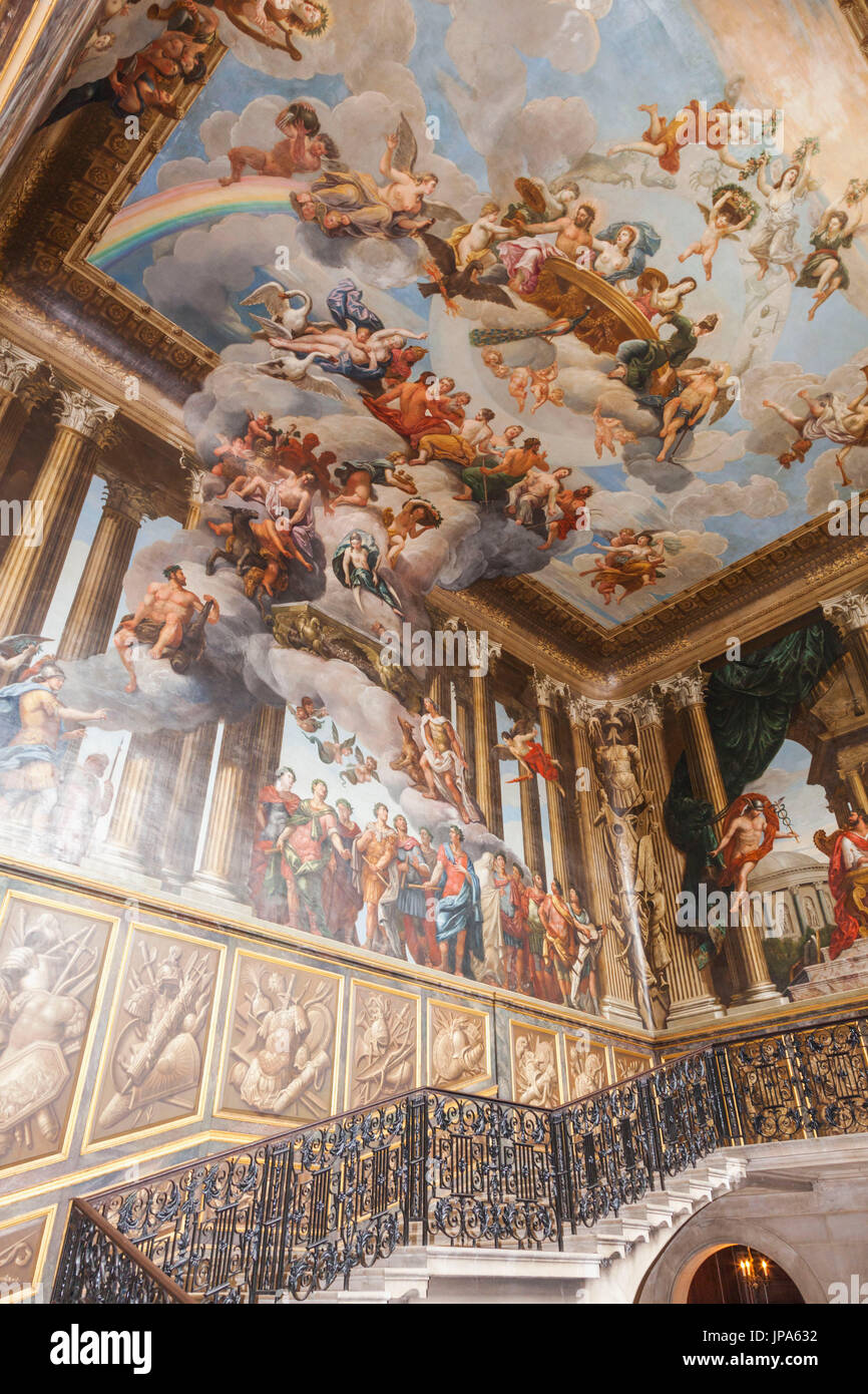 England, Middlesex, London, Kingston-upon-Thames, Hampton Court Palace, William III Appartements des Königs Treppe Stockfoto