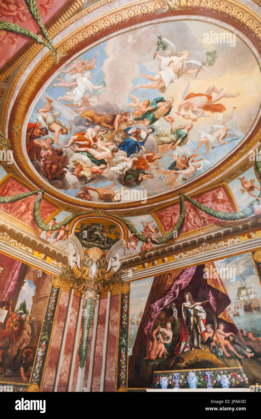 England, Middlesex, London, Kingston-upon-Thames, Hampton Court Palace, William III Appartements des Königs Salon Stockfoto