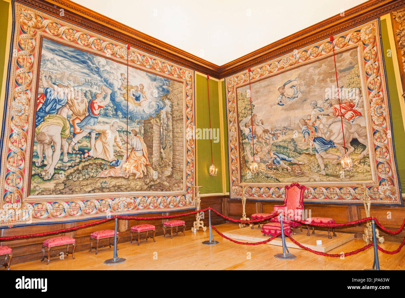 England, Middlesex, London, Kingston-upon-Thames, Hampton Court Palace, William III Wohnungen, das King Zimmer zurückziehen Stockfoto