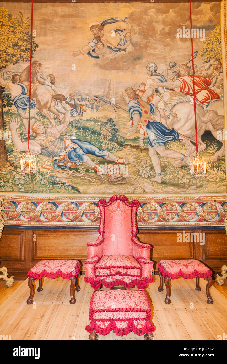 England, Middlesex, London, Kingston-upon-Thames, Hampton Court Palace, William III Wohnungen, das King Zimmer zurückziehen Stockfoto