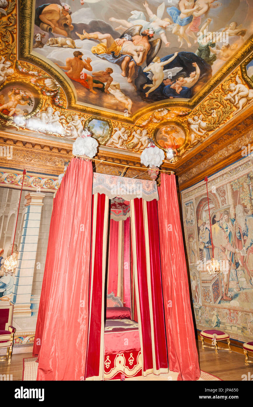 England, Middlesex, London, Kingston-upon-Thames, Hampton Court Palace, William III Apartments, William III Schlafgemach Stockfoto