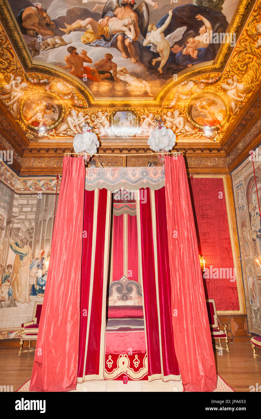 England, Middlesex, London, Kingston-upon-Thames, Hampton Court Palace, William III Apartments, William III Schlafgemach Stockfoto