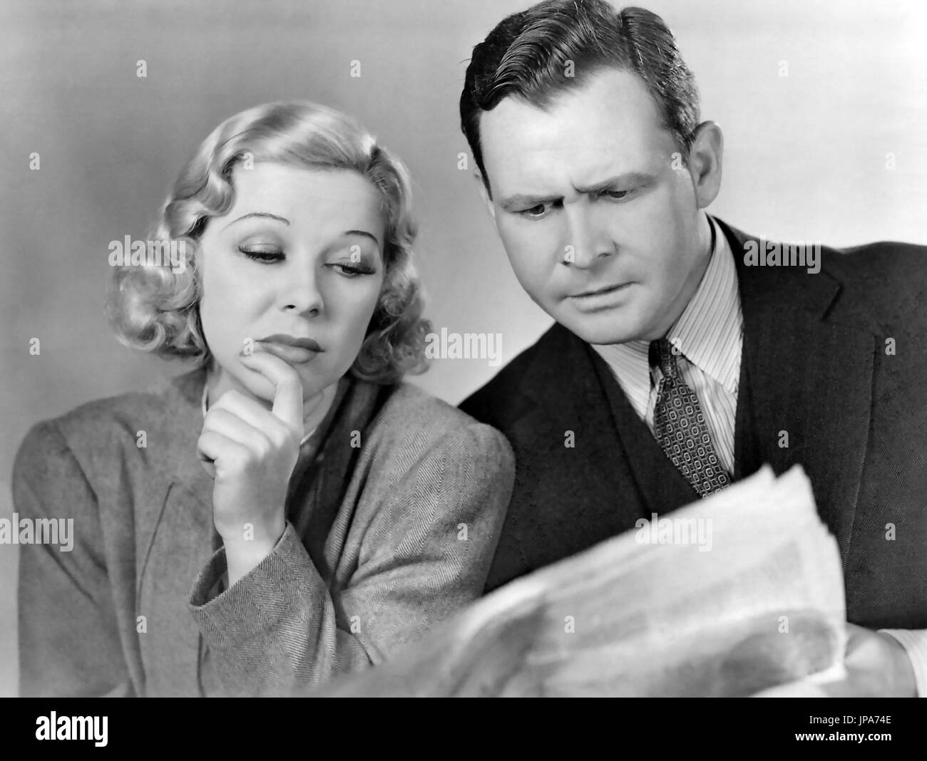 INTELLIGENTE Blondine 1937 Warner Bros Film mit Glenda Farrell und Barton MacLane Stockfoto