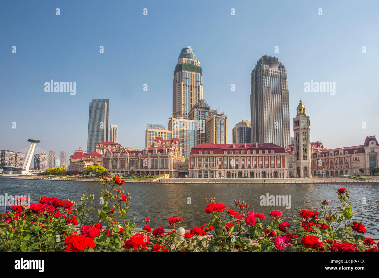 China, Tianjin City Hai Fluss, zentrale Tianjin, Hai Fluss Stockfoto