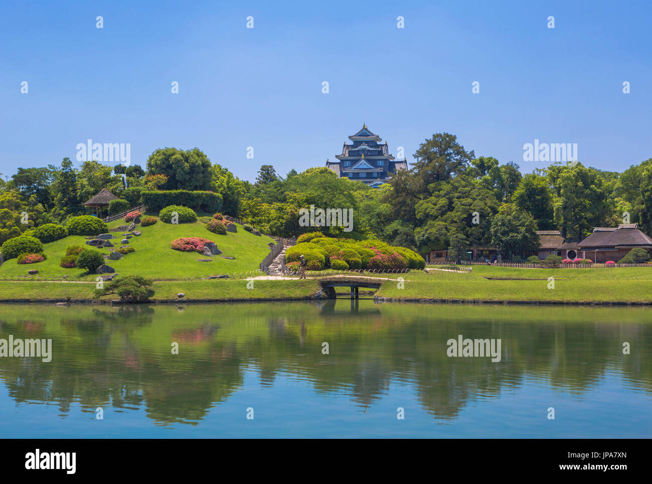 Japan, Stadt Okayama Korakuen Garten Okayama Castle Stockfoto