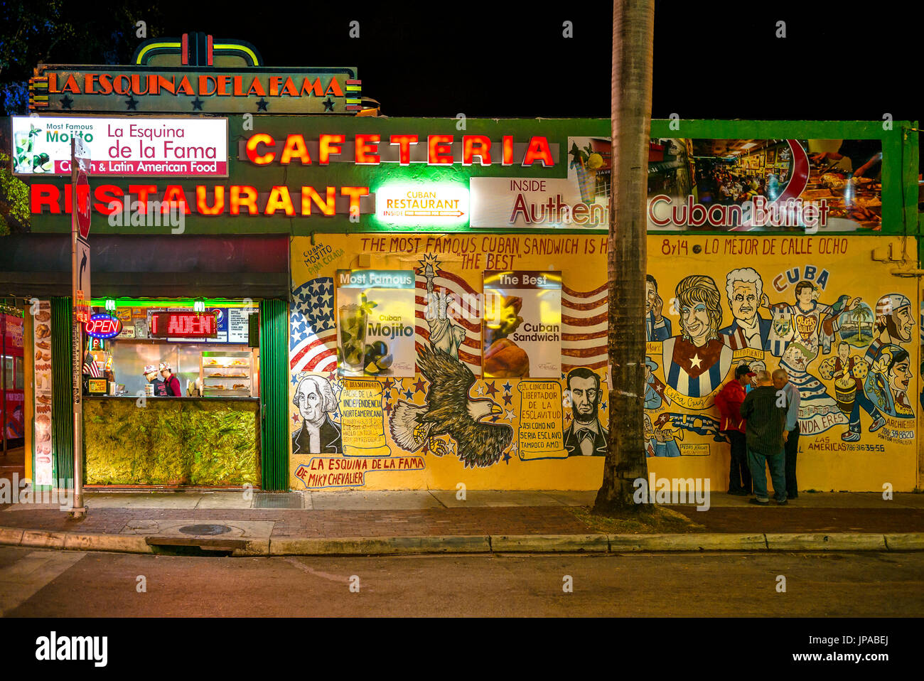 La Esquina De La Fama, Calle Ocho, Miami, Florida, USA Stockfoto