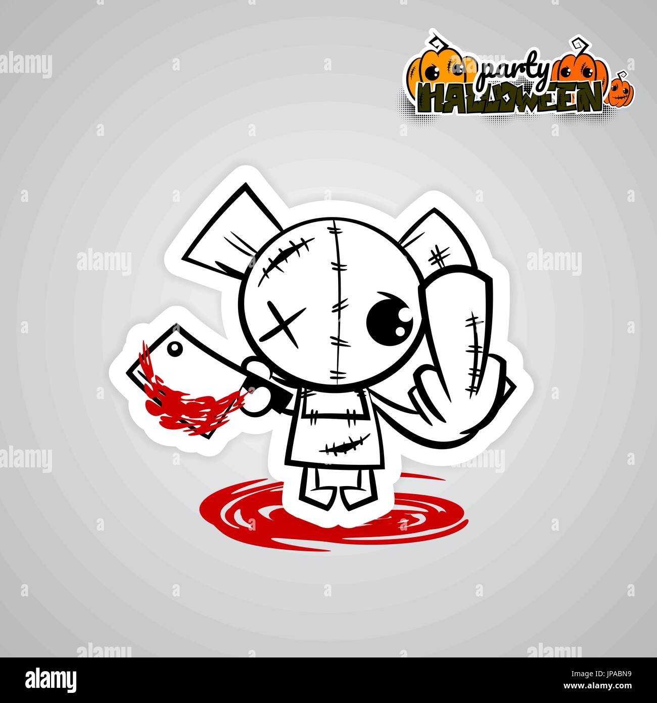 Halloween bösen Bearvoodoo Puppe Pop-Art comic Stock Vektor