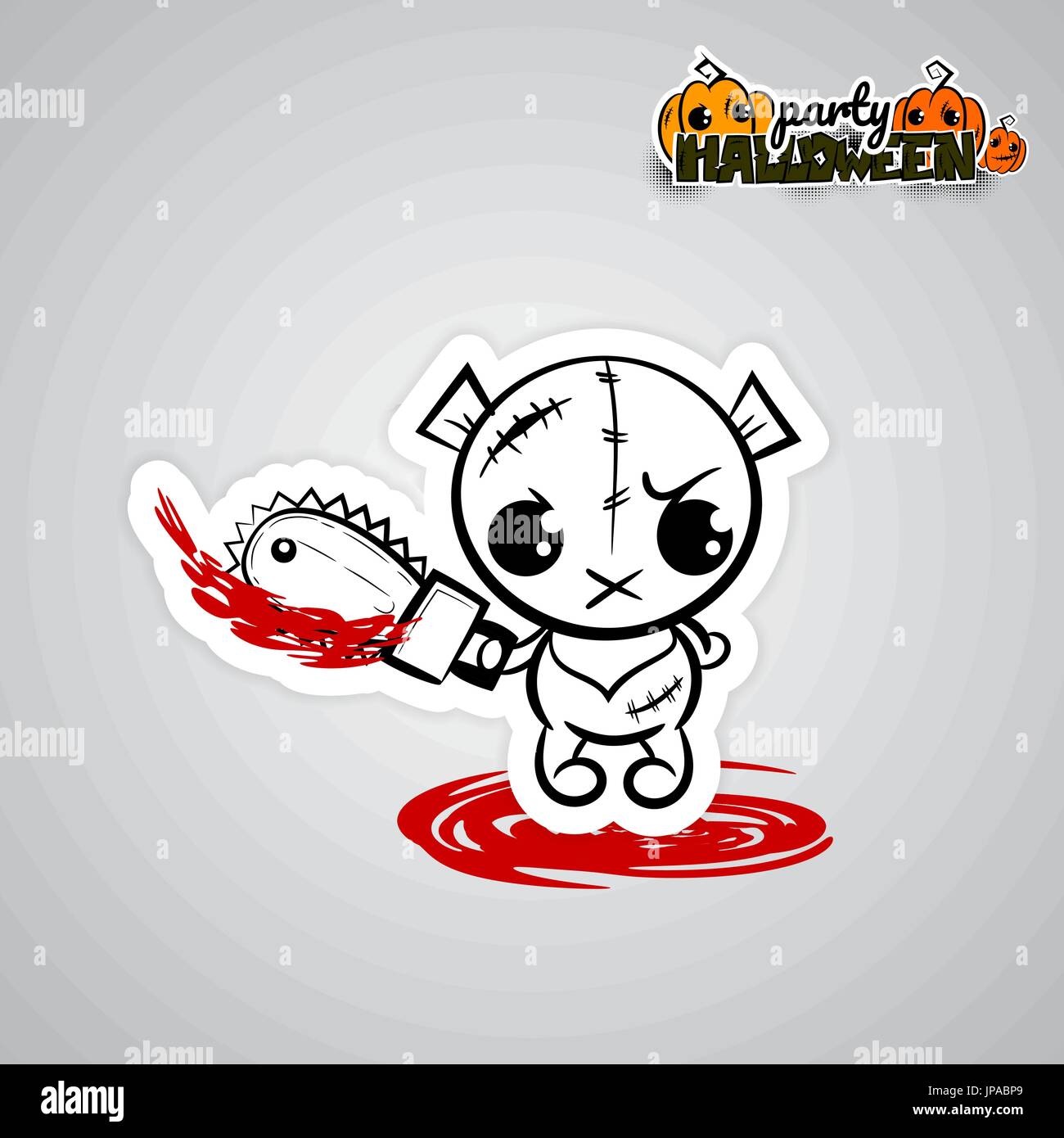 Halloween bösen Bearvoodoo Puppe Pop-Art comic Stock Vektor