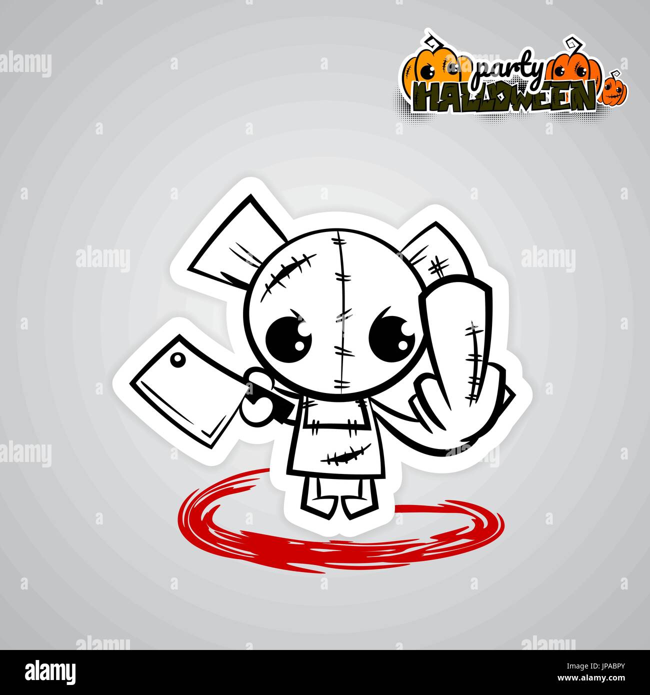 Halloween bösen Bearvoodoo Puppe Pop-Art comic Stock Vektor