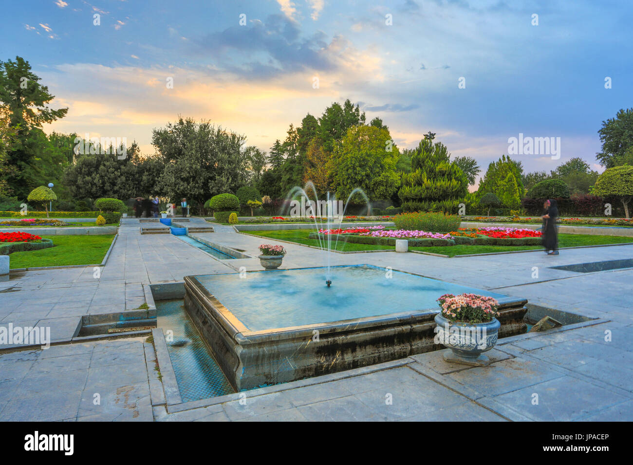 Iran, Esfahan Stadt Blumen Garten Stockfoto