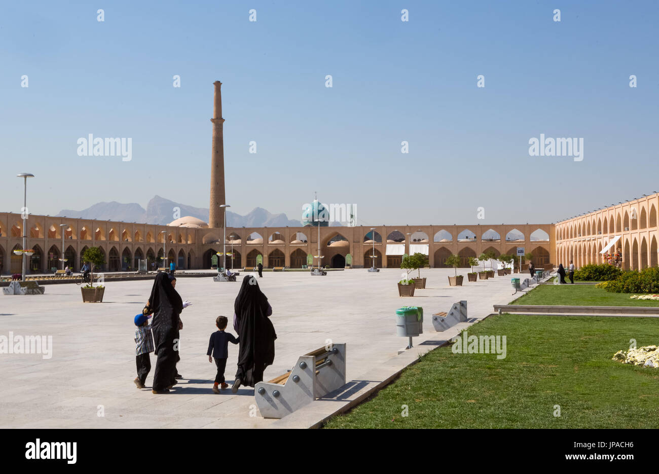 Iran, Esfahan Stadt, Ali Masjid Moschee, Quadrat Stockfoto