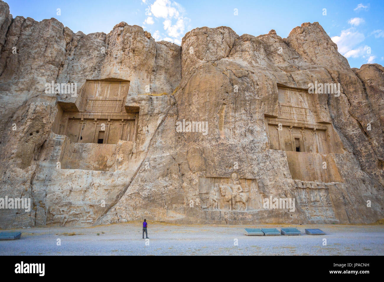 Iran, Persepolis, Naqsh-e Rostam Nekropole, UNESCO-Welterbe Stockfoto
