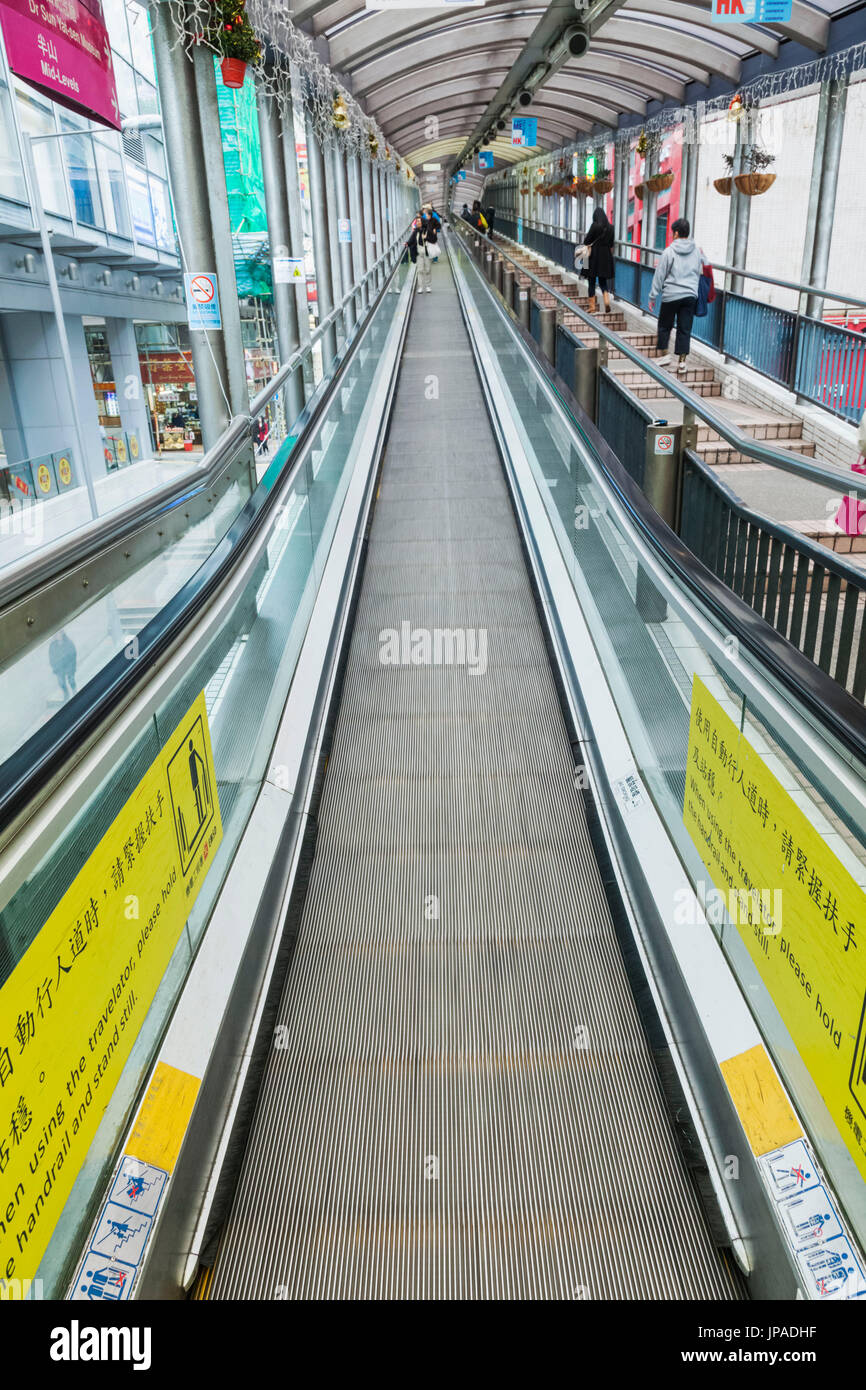 China, Hongkong, Central, Mid-Levels Escalator Stockfoto