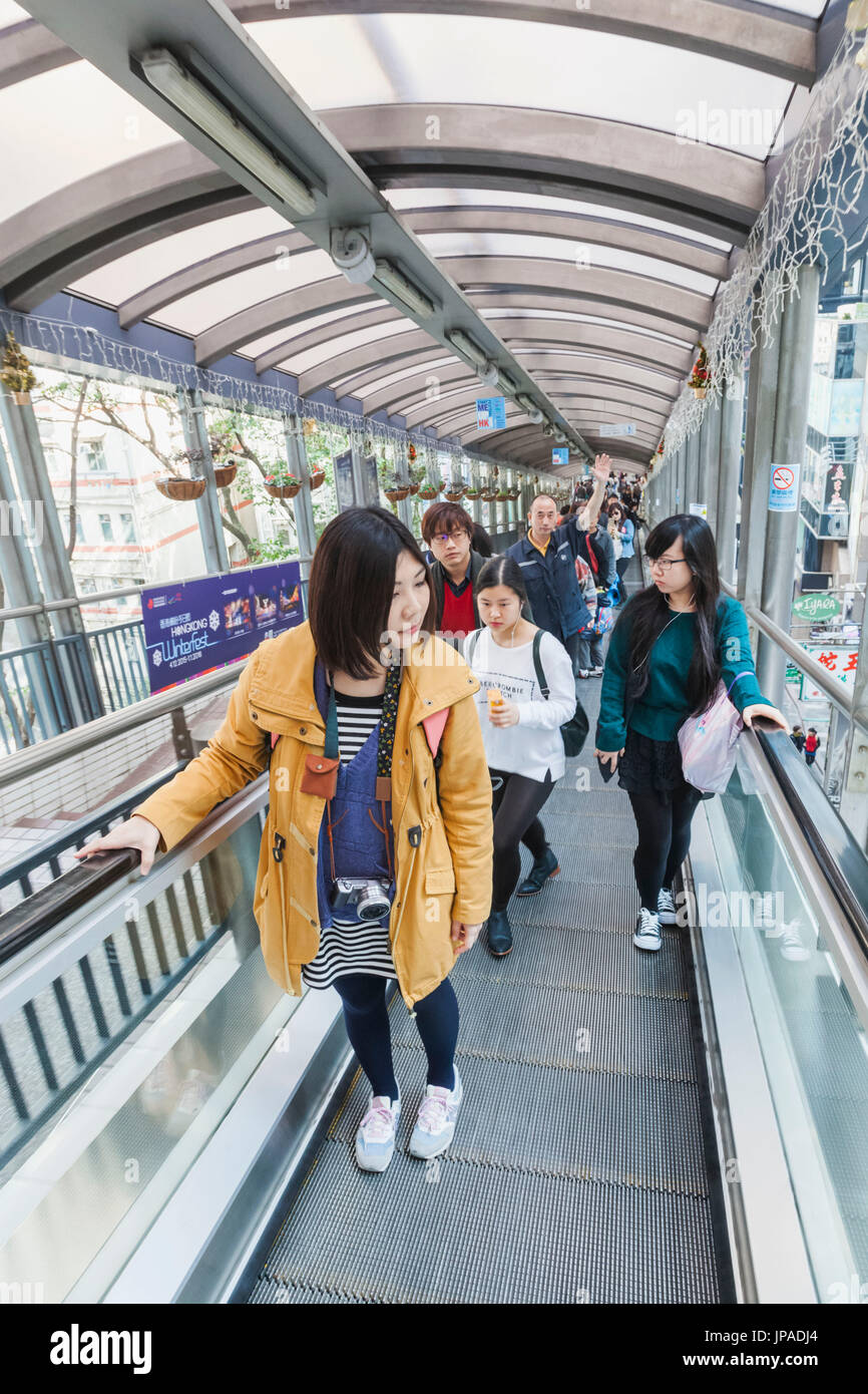 China, Hongkong, Central, Mid-Levels Escalator Stockfoto