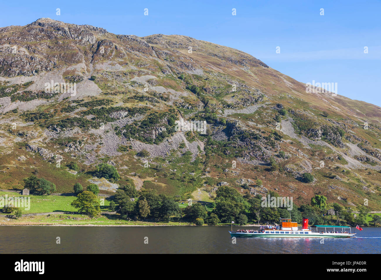 England, Cumbria, Lake District, Ullswater, Ausflug Steamboat Stockfoto