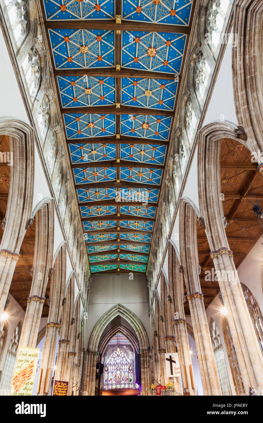 England, East Yorkshire, Kingston upon Hull, heilige Dreiheit Pfarrkirche, das Kirchenschiff Stockfoto