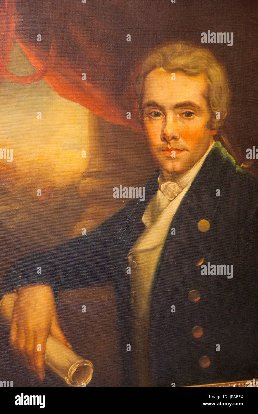 England, East Yorkshire, Kingston upon Hull, William Willberforce Museum, Porträt von William Willberforce von V Galloway Stockfoto