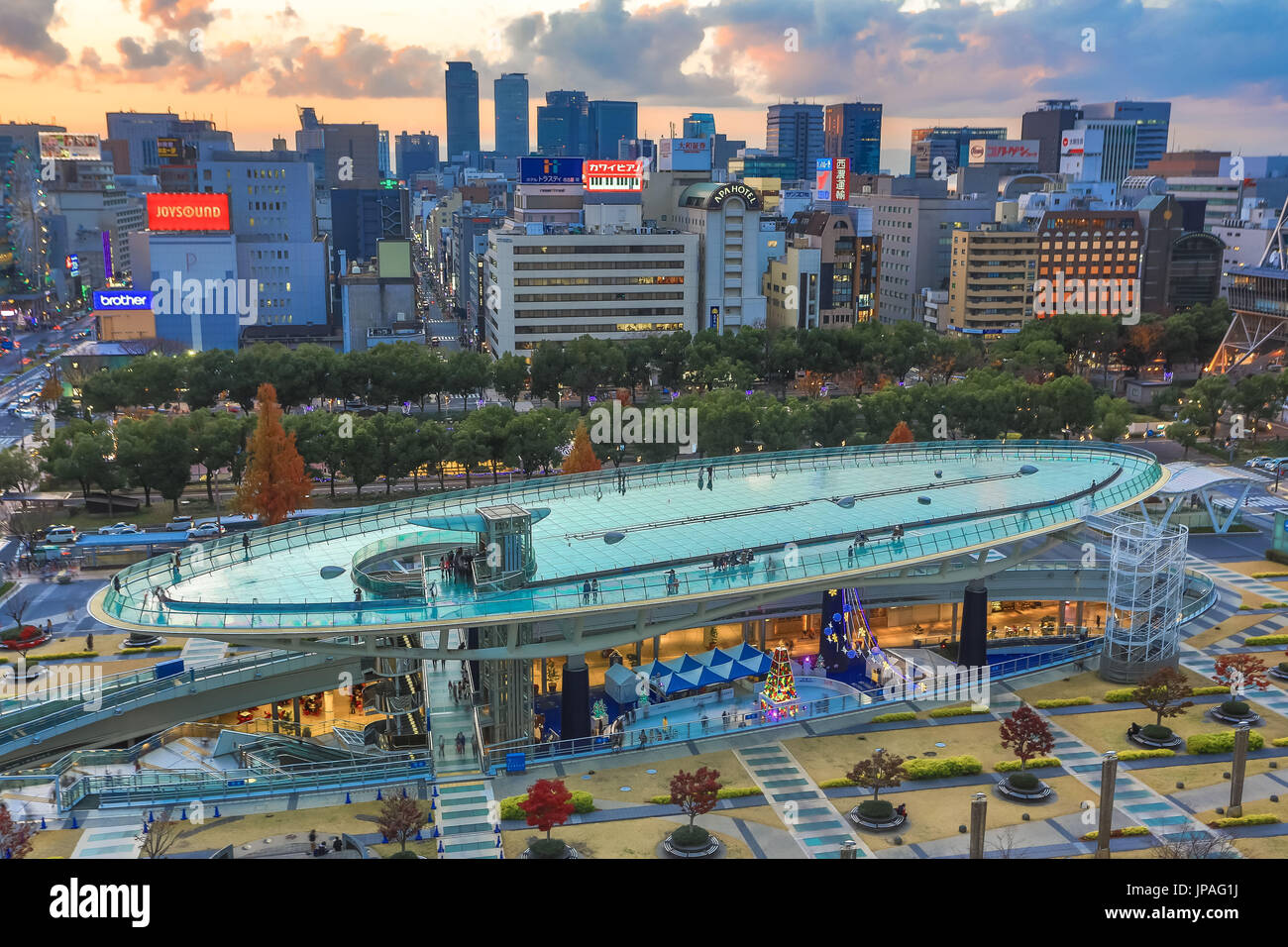 Japan, Nagoya Sakae Stadtteil, City Oase 21 Sapaceship Aqua Stockfoto