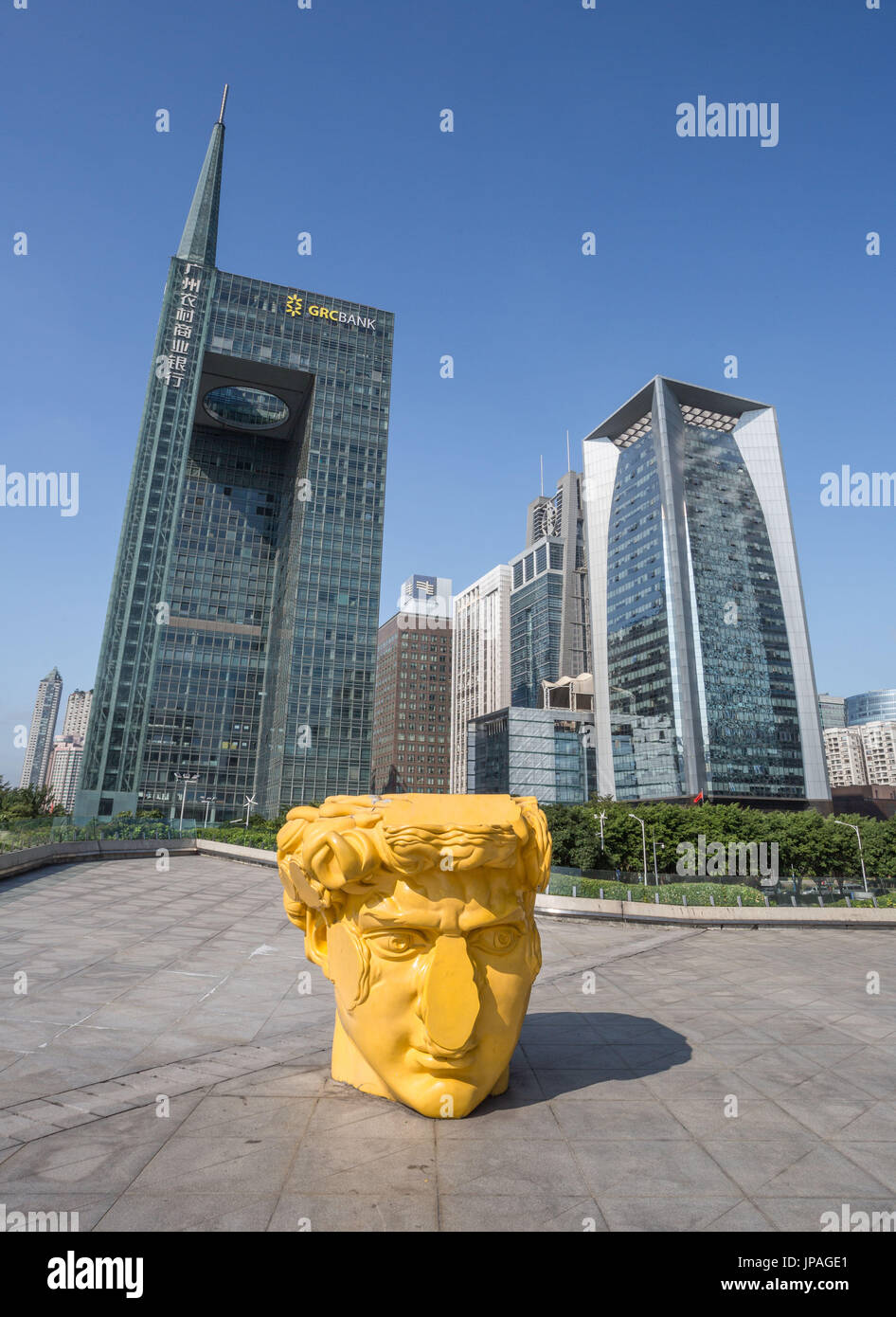 China, Provinz Guangdong, Guangzhou City, Wuyan Neustadt, Opernhaus Gelände, Zhujiang Gebäude, Stockfoto