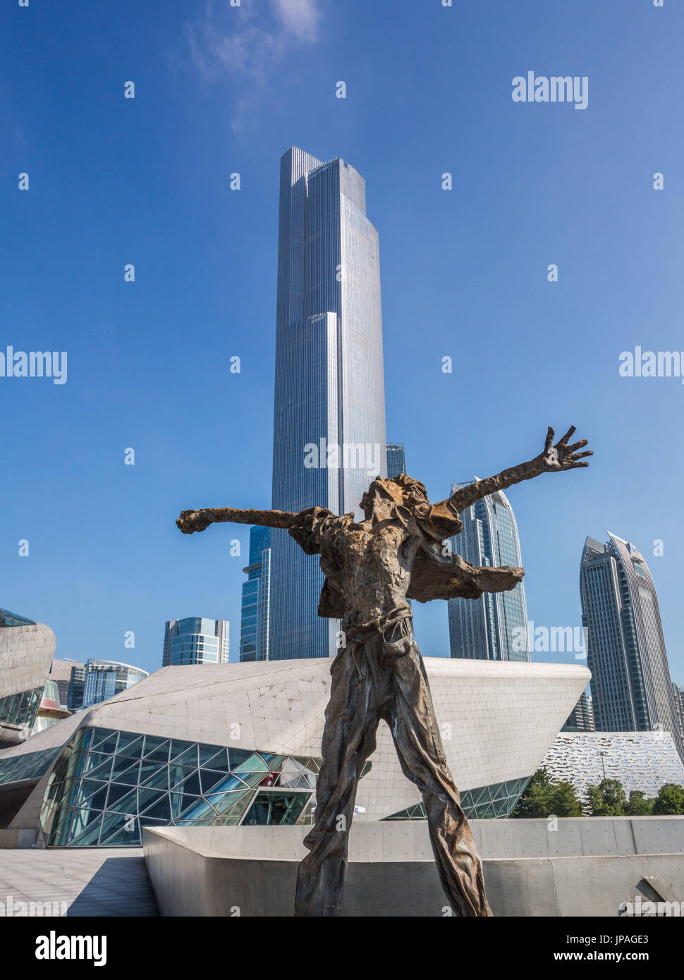 China, Provinz Guangdong, Guangzhou City, Wuyan Neustadt, Opera House und Ostturm Stockfoto