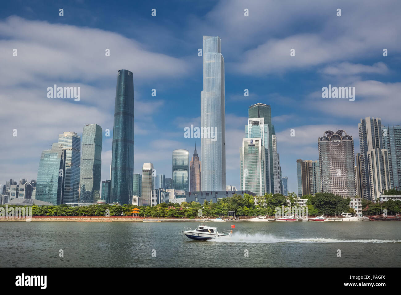 China, Provinz Guangdong, Guangzhou City, Wuyan Neustadt, IFC Buildingand Ost-Turm Stockfoto
