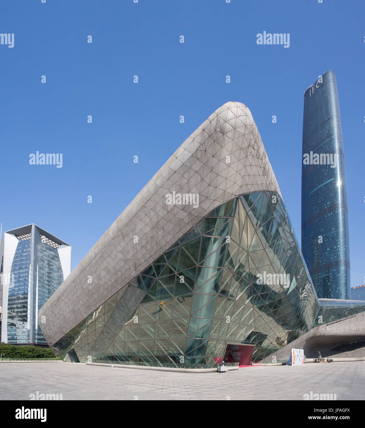 China, Provinz Guangdong, Guangzhou City, Wuyan Neustadt, Guangzhou Opera House und internationalen Finanzzentrum Stockfoto