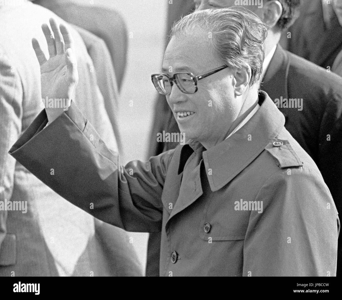 Zhao Ziyang, Premierminister der Volksrepublik China, China, Chinesisch, Premier, San Francisco, Kalifornien, 1980er Jahre, 80er Jahre, Zhao Ziyang, Premier der Volksrepublik China, besucht die USA. 1980er Jahre Stockfoto