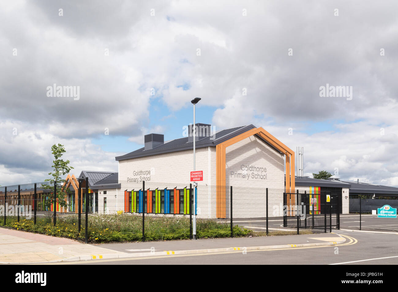 Goldthorpe Grundschule Neubau, Barnsley, South Yorkshire, England, UK Stockfoto