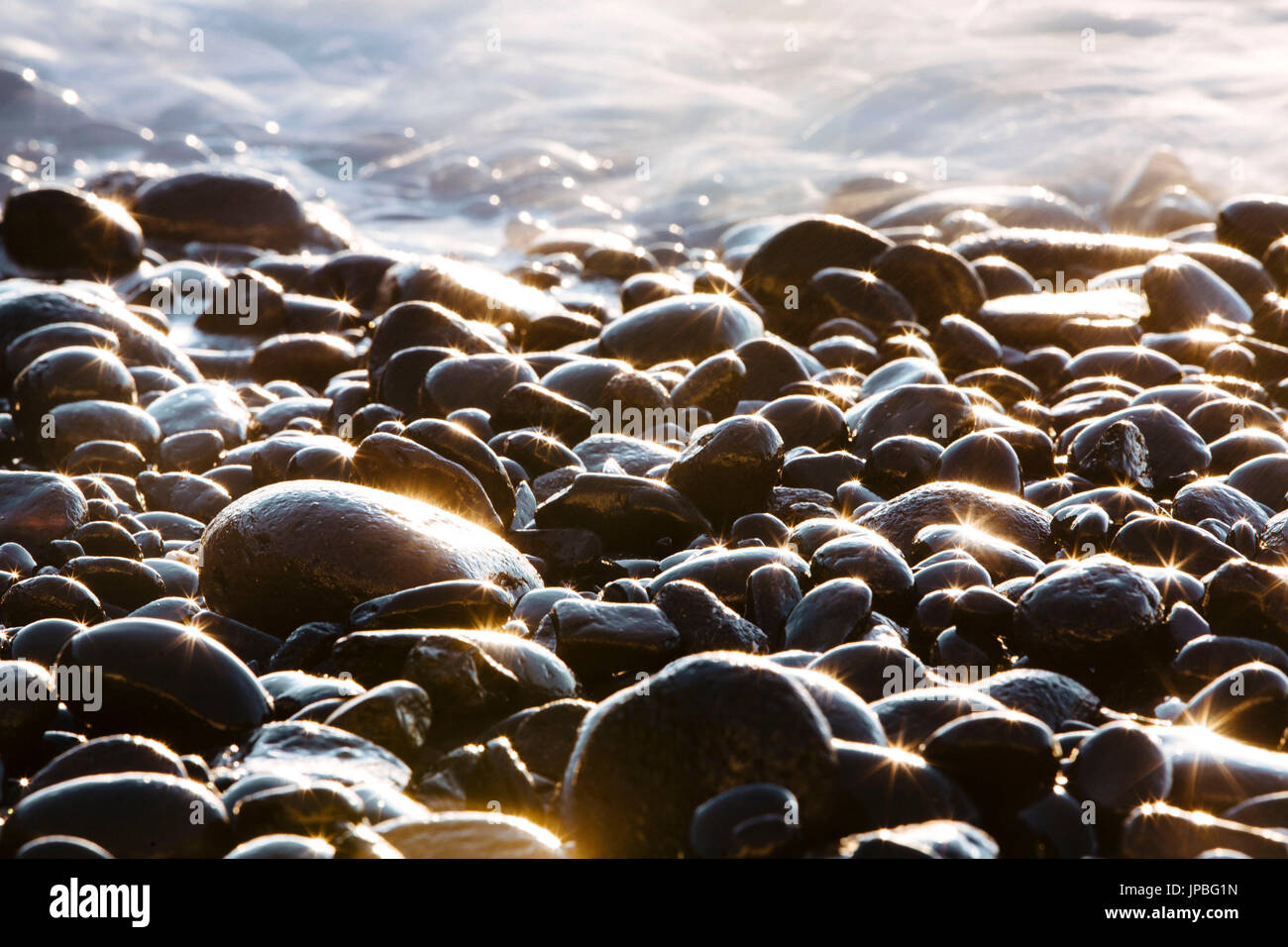 Steiniger Strand Stockfoto