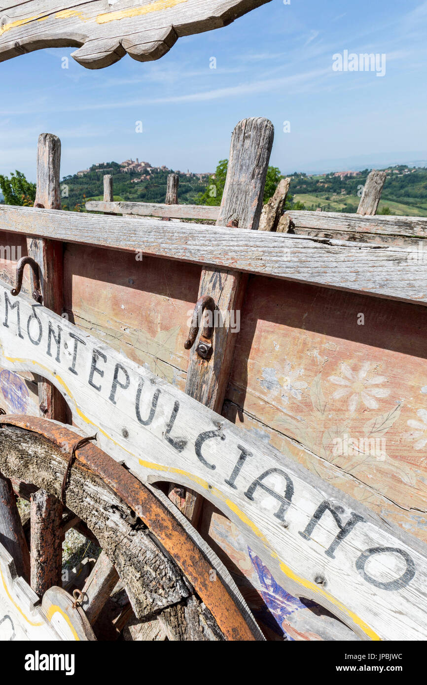 Italien, Toskana, das Dorf von Montepulciano auf den Hügeln der Toskana, der Provence von Siena Stockfoto