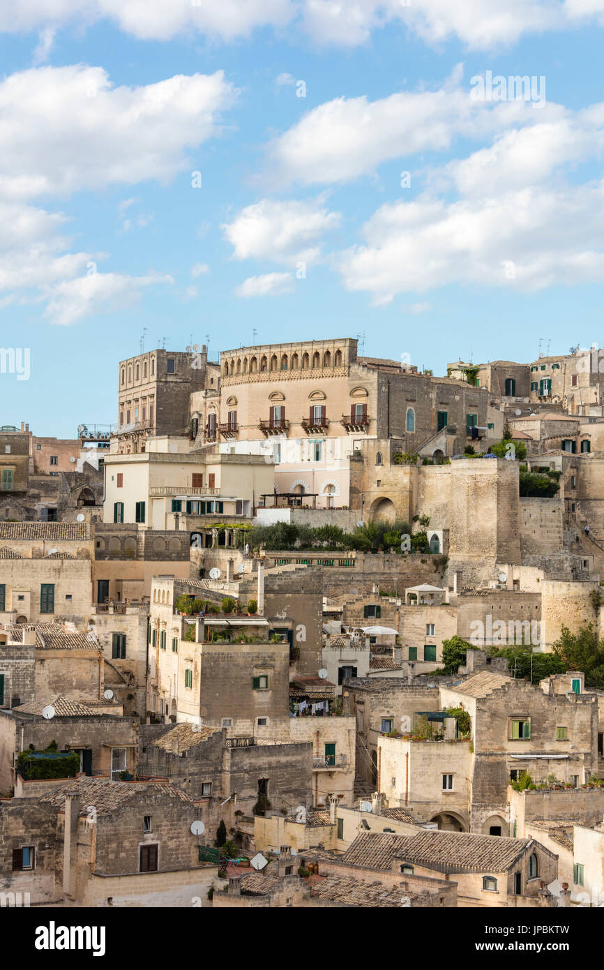 Blick auf die Altstadt von Matera auch bekannt als der unterirdischen Stadt Basilikata Italien Europa Stockfoto