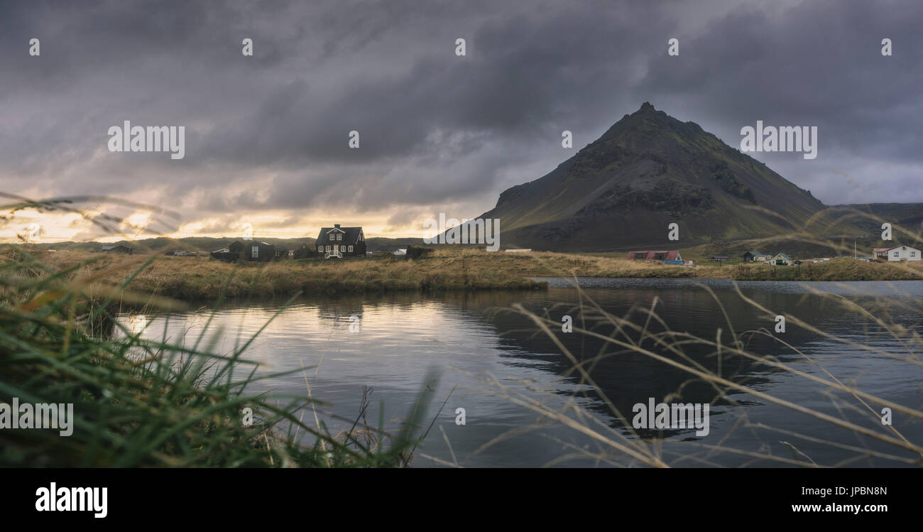 Arnarstapi, Snaefellsnes Halbinsel, West-Island, Europa. Stockfoto