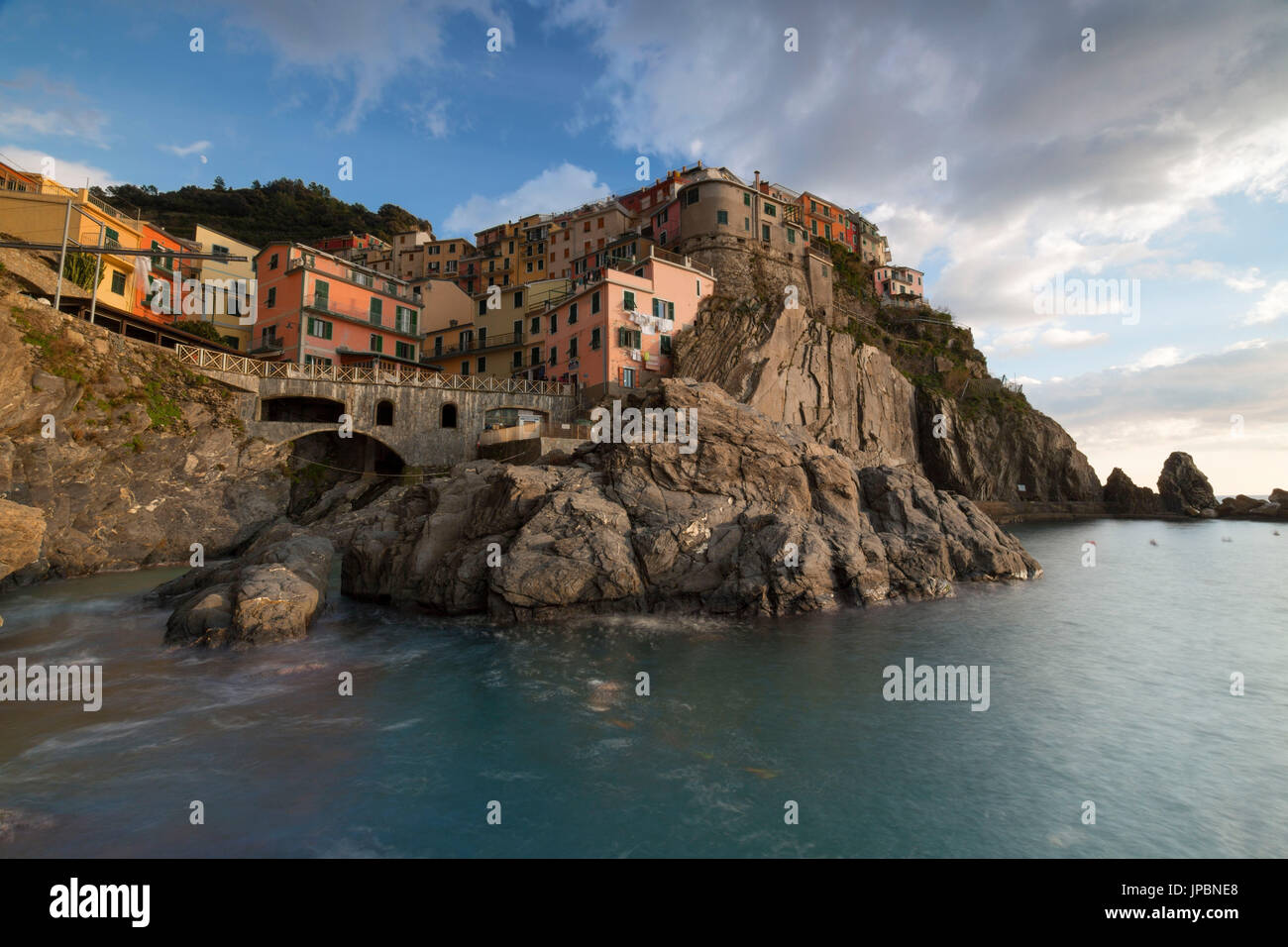 Europa, Italien, Ligurien, Cinque Terre, La Spezia-Bezirk. Manarola Stockfoto