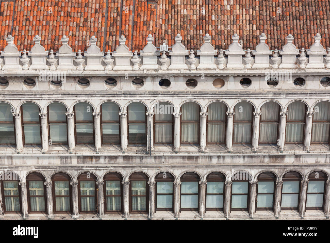Europa, Italien, Veneto, Venedig. Der Doge Palast - Palazzo Ducale - Details der gotischen Architektur Stockfoto