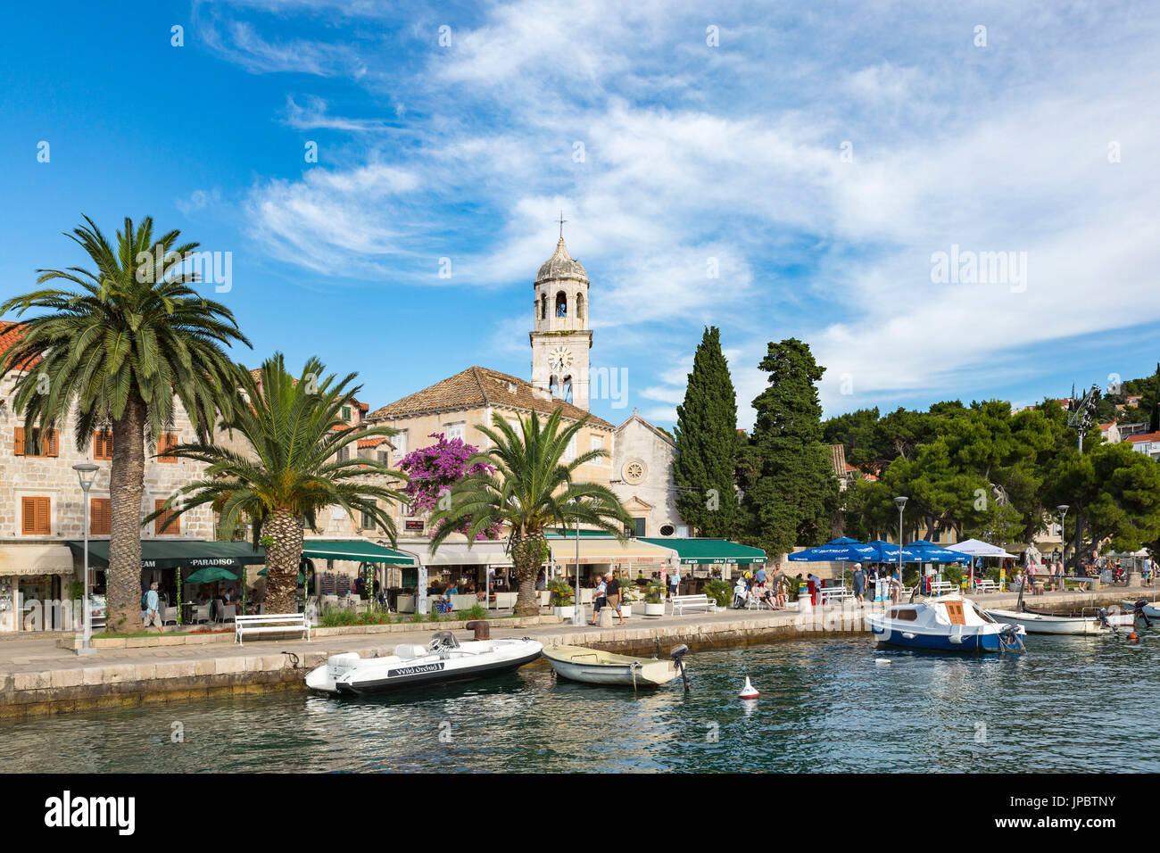 Dorf und Hafen (Cavtat, Dubrovnik, Konavle Dubrovnik-Neretva County, Dalmatien, Kroatien, Europa) Stockfoto