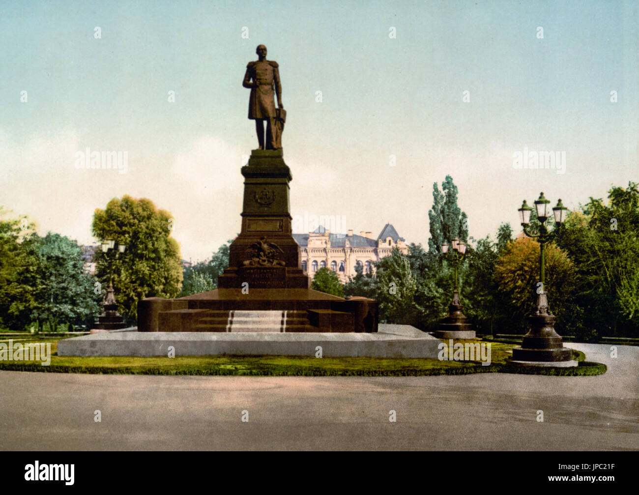Denkmal für Zar Nikolaus i., Kiew, Ukraine, um 1890 Stockfoto