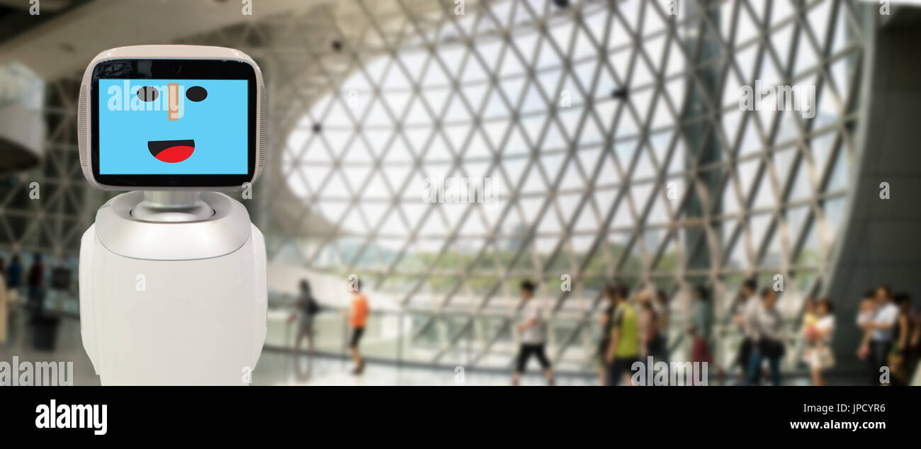 Roboter-Berater-Technologie-Konzept, eine futuristische Roboter Berater mit in vielen industriellen wie Transport, Finanzen, Wirtschaft, Technik, constru Stockfoto