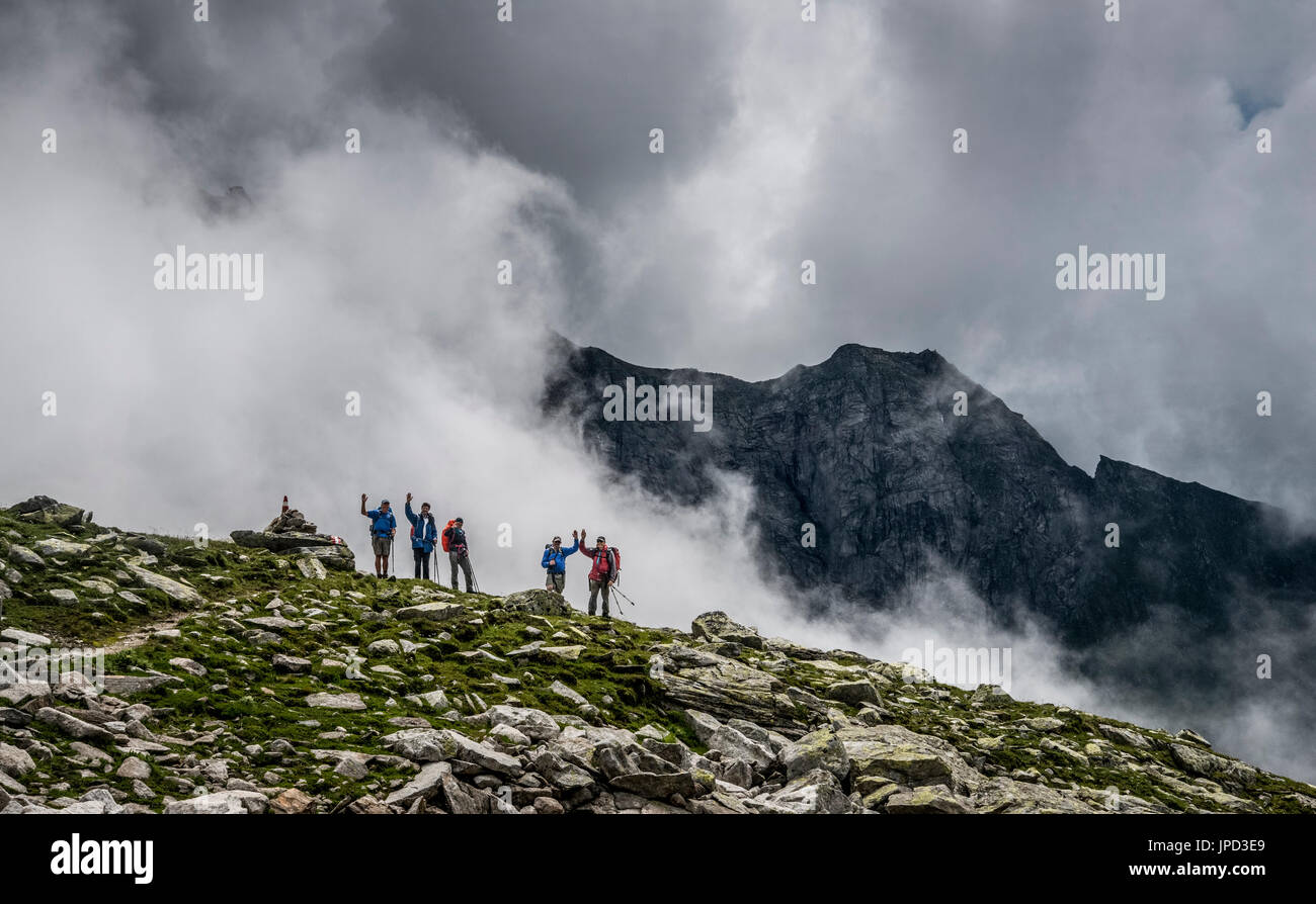 Bergwelt auf der Olperer Runde Tour und Peter Habeler Weg in den Zillertaler Alpen von Österreich Stockfoto