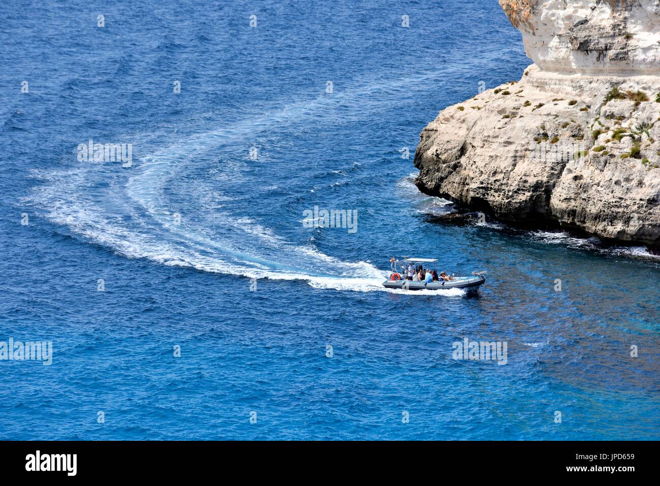 Schnellboot touristische Reise menorca Menorca Stockfoto
