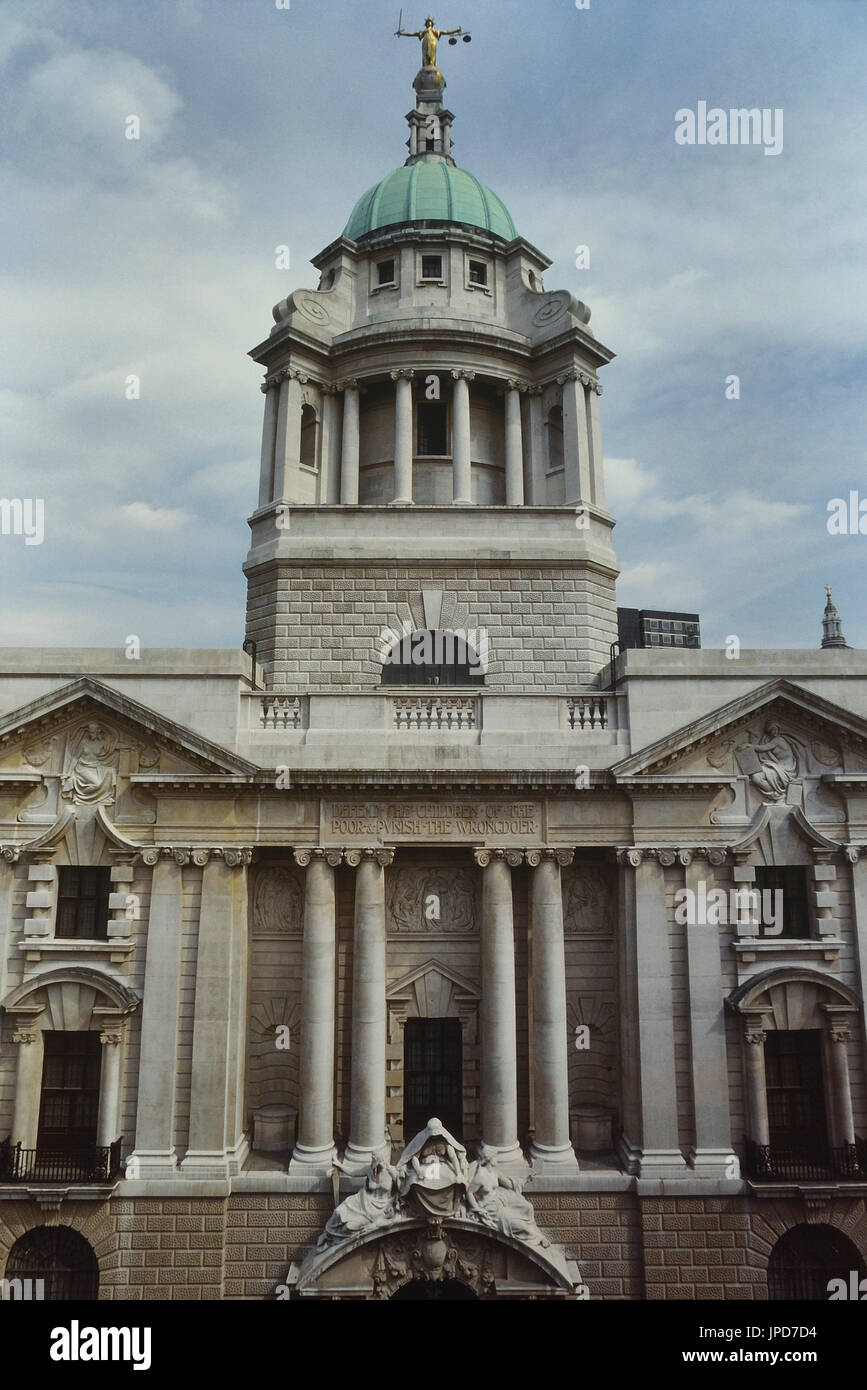 Die Central Criminal Court of England und Wales, bekannt als Old Bailey, London, England, UK Stockfoto