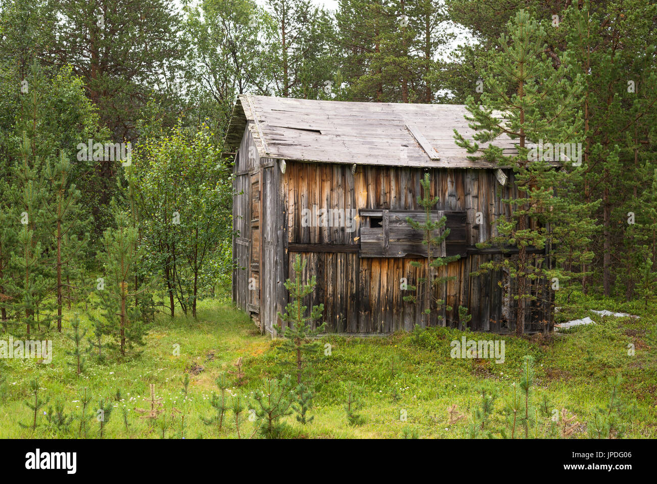 alten verlassenen Nebengebäude Haus Holzbau Stockfoto