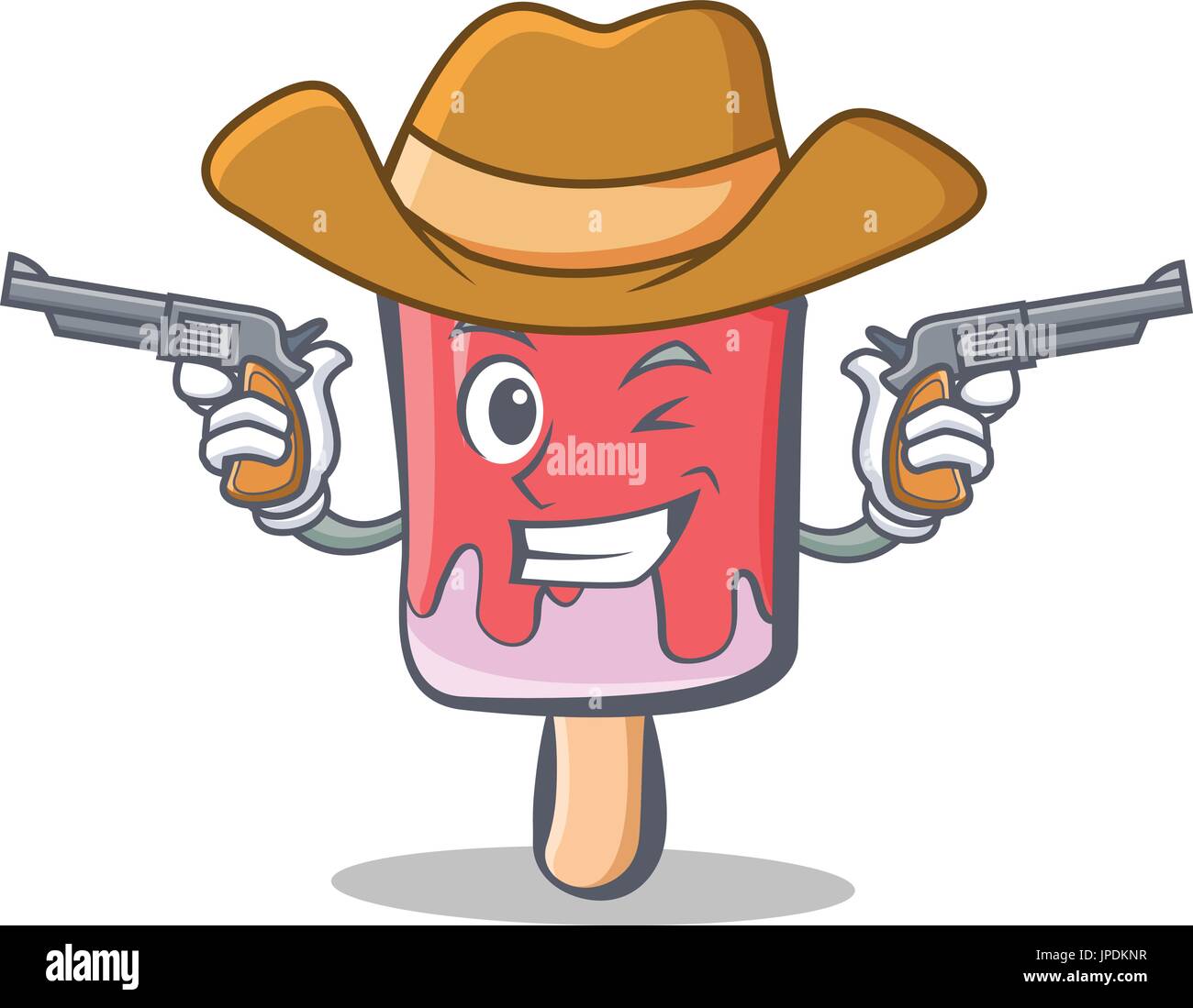 Cowboy-Eis-Charakter-cartoon Stock Vektor