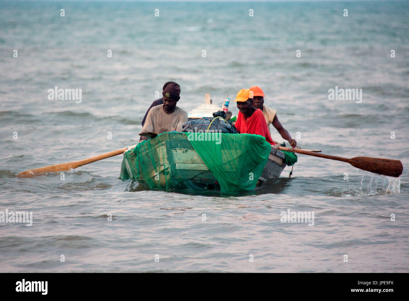 Afrika, Malawi, Lilongwe, Malawi See. Fischerboot Stockfoto